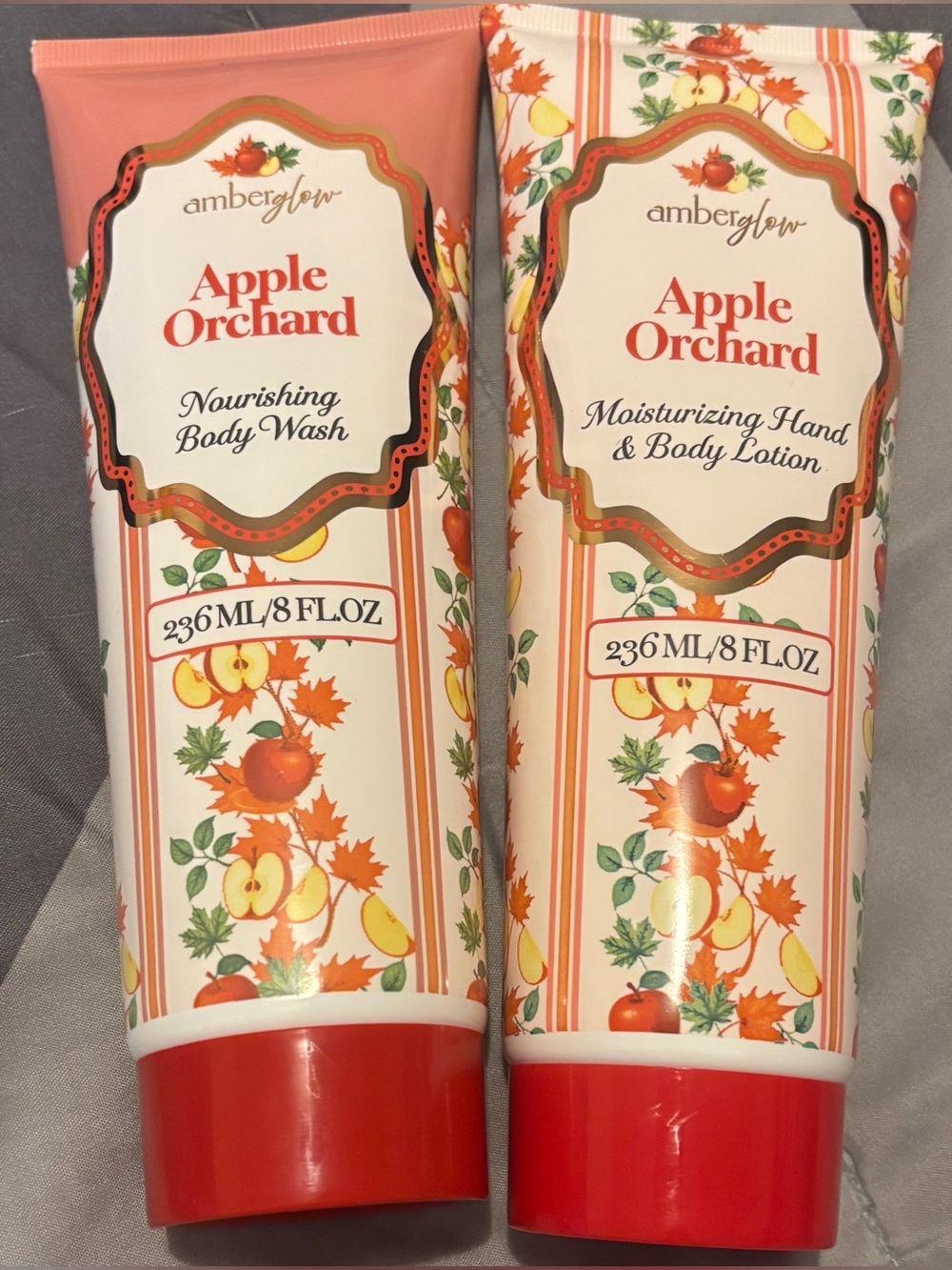 Apple Orchard Nourishing Body Wash & Moisturizing Hand & Body Lotion - Red